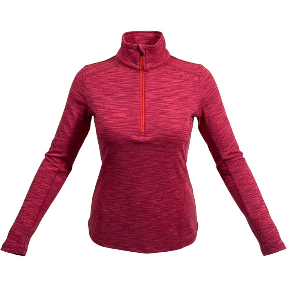 Columbia Pullover Womens M Pink Space Dye Quarter Zip Long Sleeve Mock Neck